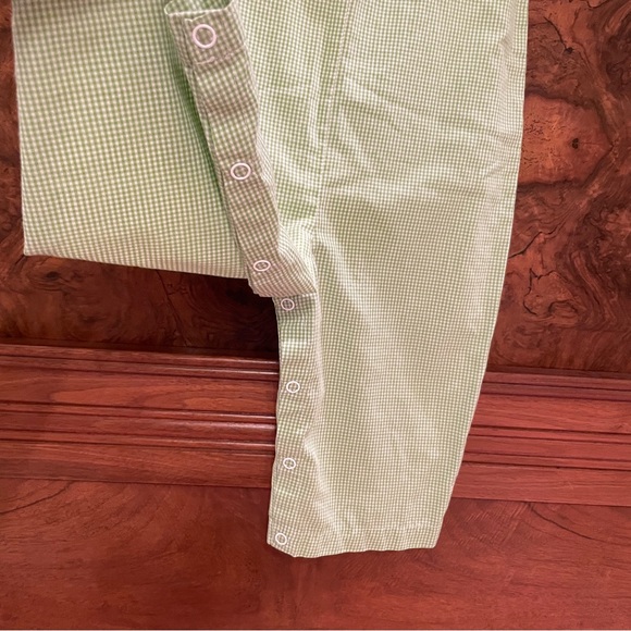 Royal Child 18M Smocked romper light green check/gingham pattern with pumpkins - Picture 9 of 13